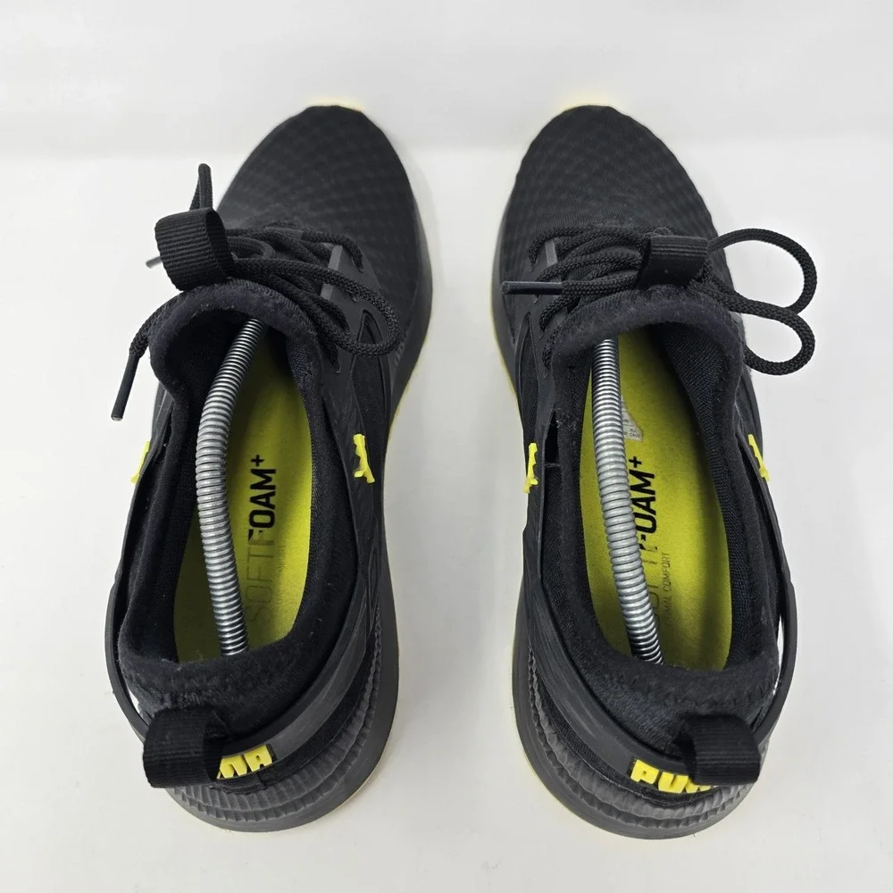 Puma Pacer Next Cage Mens Black Yellow Athletic Sneakers 370009-12 Size 12